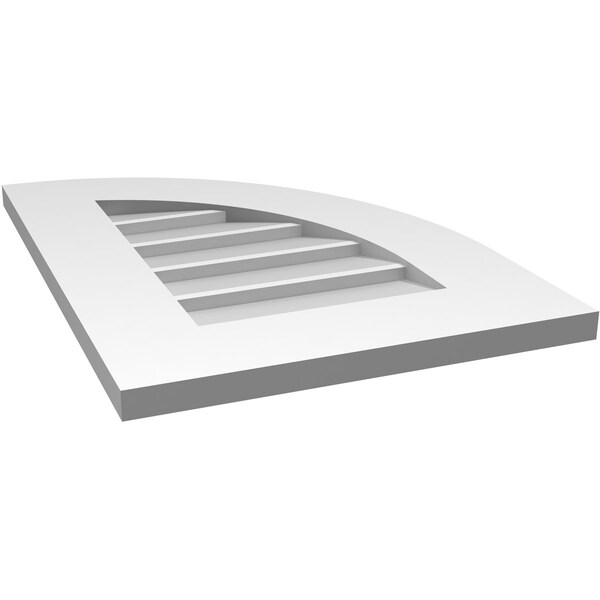 Ekena Millwork Quarter Round Top Right Surface Mount PVC Gable Vent w/ 3-1/2"W x 1"P Standard Frame, 16"W x 22"H - GVPQR16X2201SN