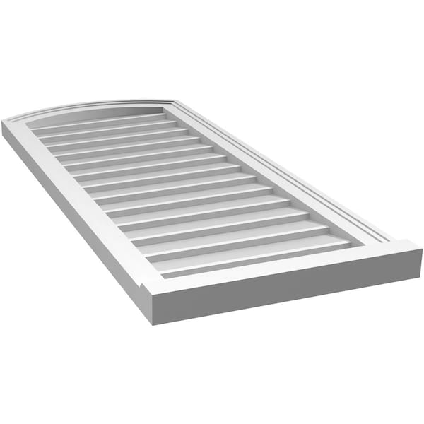 Ekena Millwork Arch Top Surface Mount PVC Gable Vent: Functional, w/ 2"W x 2"P Brickmould Sill Frame, 18"W x 42"H - GVPAR18X4203SF