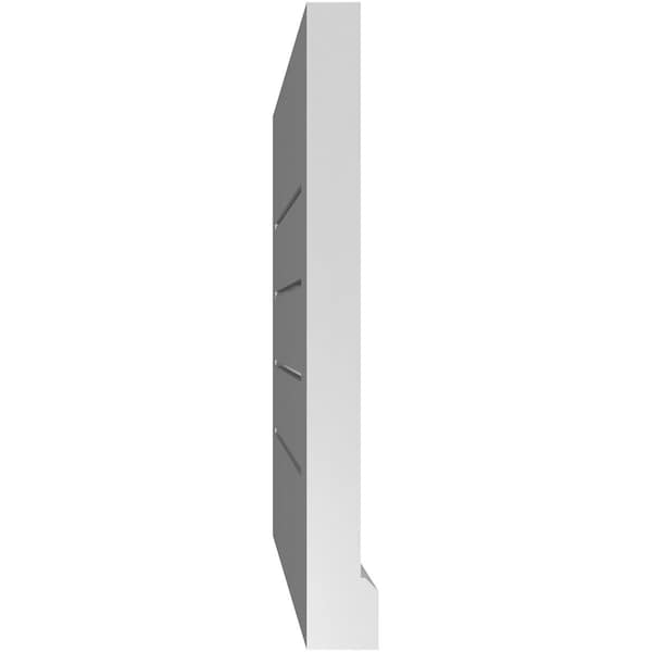 Ekena Millwork Vertical Surface Mount PVC Gable Vent: Functional, w/ 2"W x 2"P Brickmould Sill Frame, 18"W x 18"H - GVPVE18X1803SF