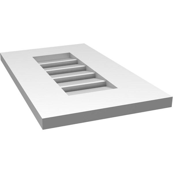 Ekena Millwork Vertical Surface Mount PVC Gable Vent: Functional, w/ 3-1/2"W x 1"P Standard Frame, 12"W x 20"H - GVPVE12X2001SF