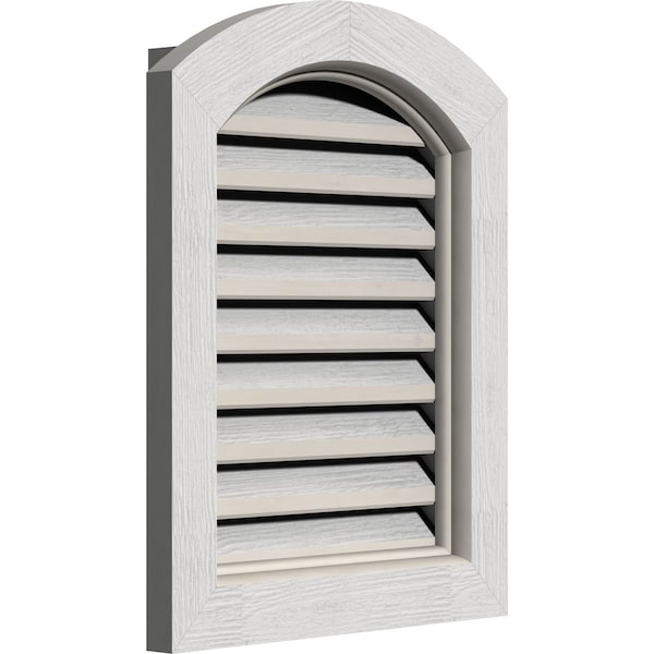 Ekena Millwork Arch Top Gable Vent, Functional, Western Red Cedar Gable Vent w/ Brick Mould Face Frame, 12"W x 36"H - GVWAR12X3600RFPWR