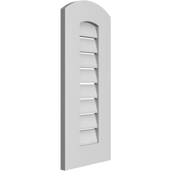 Ekena Millwork Arch Top Surface Mount PVC Gable Vent: Non-Functional, w/ 3-1/2"W x 1"P Standard Frame, 12"W x 26"H - GVPAR12X2601SN