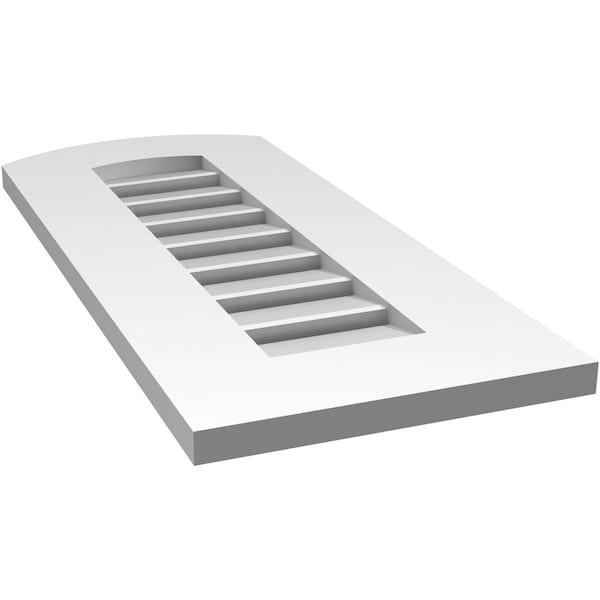 Ekena Millwork Arch Top Surface Mount PVC Gable Vent: Non-Functional, w/ 3-1/2"W x 1"P Standard Frame, 12"W x 26"H - GVPAR12X2601SN