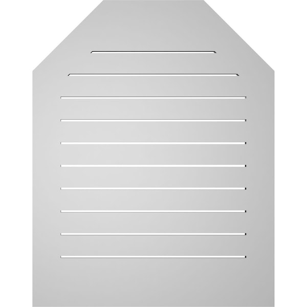 Ekena Millwork Octagonal Top Surface Mount PVC Gable Vent: Functional, w/ 3-1/2"W x 1"P Standard Frame, 30"W x 38"H - GVPOT30X3801SF