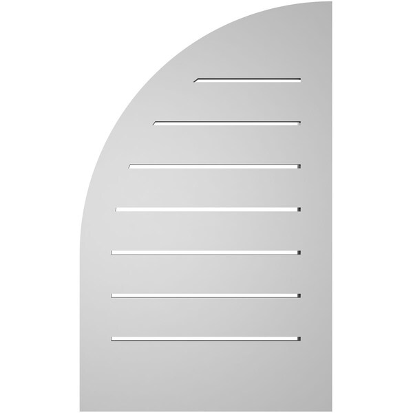 Ekena Millwork Quarter Round Top Right Surface Mount PVC Gable Vent w/ 2"W x 2"P Brickmould Sill Frame, 16"W x 26"H - GVPQR16X2603SF