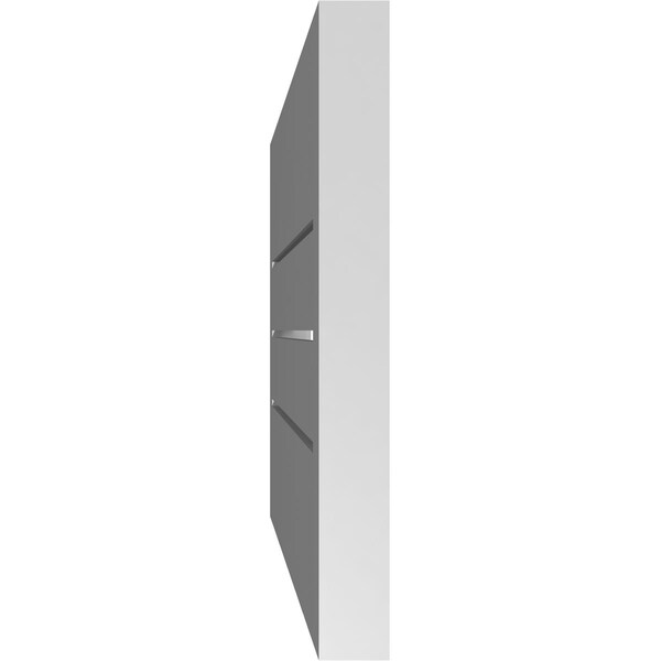 Ekena Millwork Vertical Surface Mount PVC Gable Vent: Functional, w/ 2"W x 1-1/2"P Brickmould Frame, 28"W x 14"H - GVPVE28X1402SF