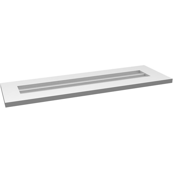 Ekena Millwork Vertical Surface Mount PVC Gable Vent: Non-Functional, w/3-1/2"W x 1"H, Standard Frame, 38"W x 12"H - GVPVE38X1201SN