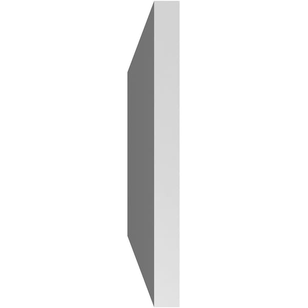 Ekena Millwork Vertical Surface Mount PVC Gable Vent: Non-Functional, w/3-1/2"W x 1"H, Standard Frame, 38"W x 12"H - GVPVE38X1201SN