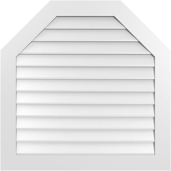 Ekena Millwork Octagonal Top Surface Mount PVC Gable Vent w/ 3-1/2"W x 1"P Standard Frame, 38"W x 38"H - GVPOT38X3801SN