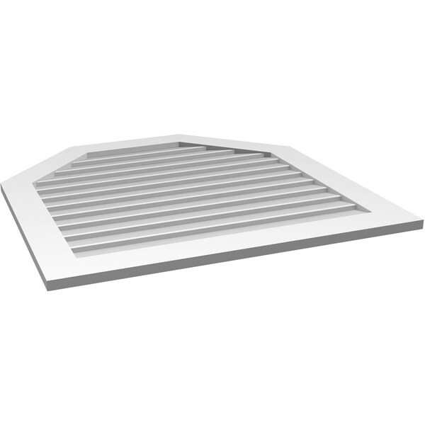 Ekena Millwork Octagonal Top Surface Mount PVC Gable Vent w/ 3-1/2"W x 1"P Standard Frame, 38"W x 38"H - GVPOT38X3801SN