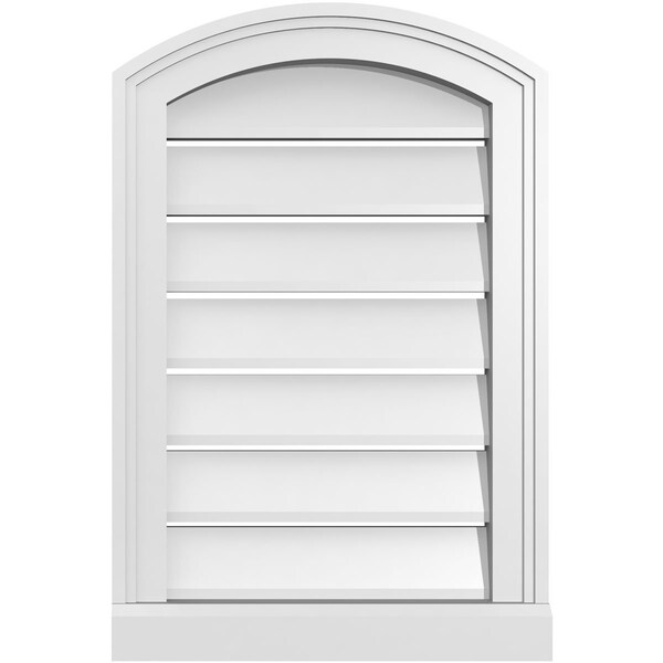 Ekena Millwork Arch Top Surface Mount PVC Gable Vent w/ 2"W x 2"P Brickmould Sill Frame, 16"W x 22"H - GVPAR16X2203SN