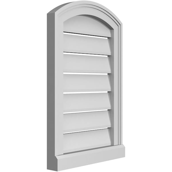 Ekena Millwork Arch Top Surface Mount PVC Gable Vent w/ 2"W x 2"P Brickmould Sill Frame, 16"W x 22"H - GVPAR16X2203SN