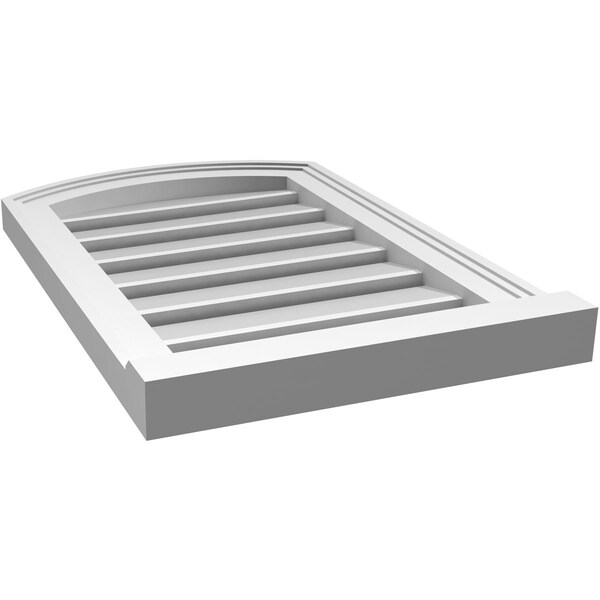 Ekena Millwork Arch Top Surface Mount PVC Gable Vent w/ 2"W x 2"P Brickmould Sill Frame, 16"W x 22"H - GVPAR16X2203SN