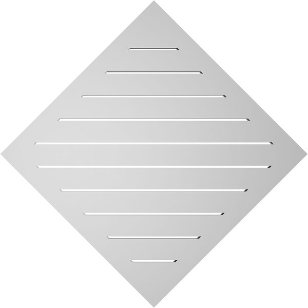 Ekena Millwork Diamond Surface Mount PVC Gable Vent: Non-Functional, w/ 2"W x 1-1/2"P Brickmould Frame, 34"W x 34"H - GVPDI34X3402SN