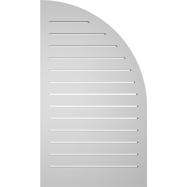 Ekena Millwork Quarter Round Top Left Surface Mount PVC Gable Vent w/ 2"W x 2"P Brickmould Sill Frame, 24"W x 42"H - GVPQL24X4203SF