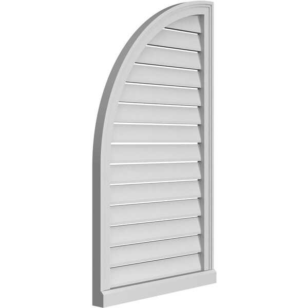 Ekena Millwork Quarter Round Top Left Surface Mount PVC Gable Vent w/ 2"W x 2"P Brickmould Sill Frame, 24"W x 42"H - GVPQL24X4203SF