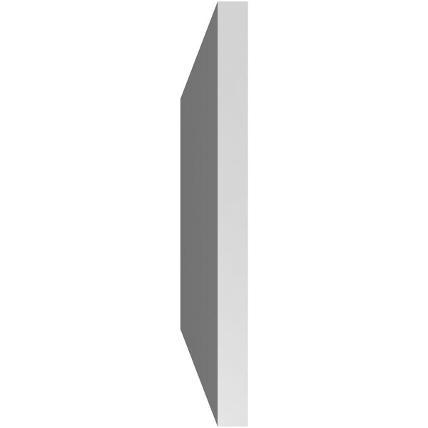Ekena Millwork Vertical Surface Mount PVC Gable Vent: Non-Functional, w/3-1/2"W x 1"H, Standard Frame, 38"W x 14"H - GVPVE38X1401SN