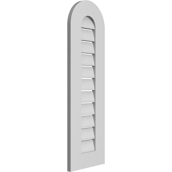 Ekena Millwork Round Top Surface Mount PVC Gable Vent: Functional, w/ 3-1/2"W x 1"P Standard Frame, 12"W x 38"H - GVPRT12X3801SF