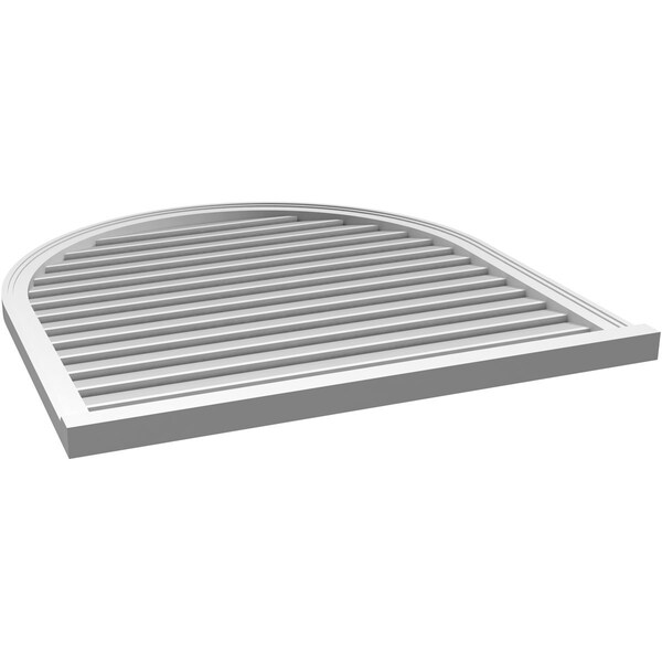 Ekena Millwork Round Top Surface Mount PVC Gable Vent: Functional, w/ 2"W x 2"P Brickmould Sill Frame, 40"W x 42"H - GVPRT40X4203SF