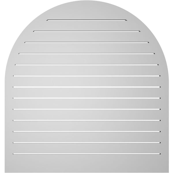 Ekena Millwork Round Top Surface Mount PVC Gable Vent: Functional, w/ 2"W x 2"P Brickmould Sill Frame, 40"W x 42"H - GVPRT40X4203SF