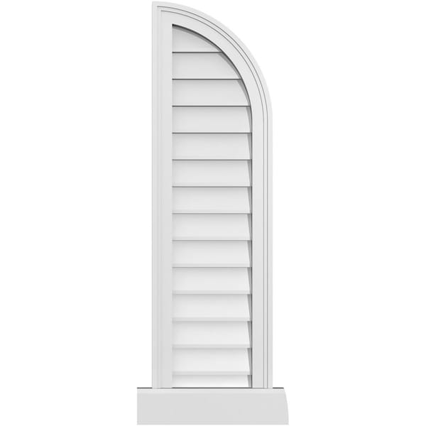 Ekena Millwork Quarter Round Top Right Surface Mount PVC Gable Vent w/ 2"W x 2"P Brickmould Sill Frame, 12"W x 42"H - GVPQR12X4203SN