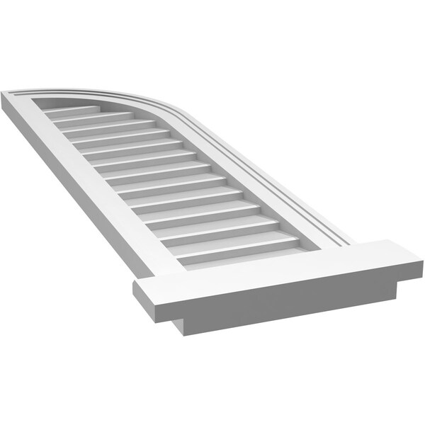 Ekena Millwork Quarter Round Top Right Surface Mount PVC Gable Vent w/ 2"W x 2"P Brickmould Sill Frame, 12"W x 42"H - GVPQR12X4203SN