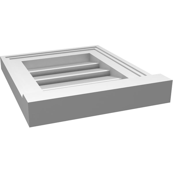 Ekena Millwork Vertical Surface Mount PVC Gable Vent: Functional, w/ 2"W x 2"P Brickmould Sill Frame, 12"W x 14"H - GVPVE12X1403SF