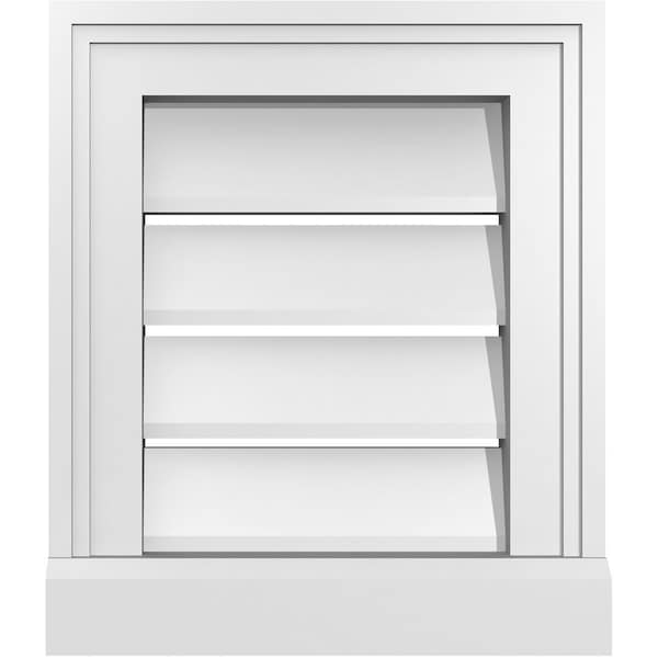 Ekena Millwork Vertical Surface Mount PVC Gable Vent: Functional, w/ 2"W x 2"P Brickmould Sill Frame, 12"W x 14"H - GVPVE12X1403SF