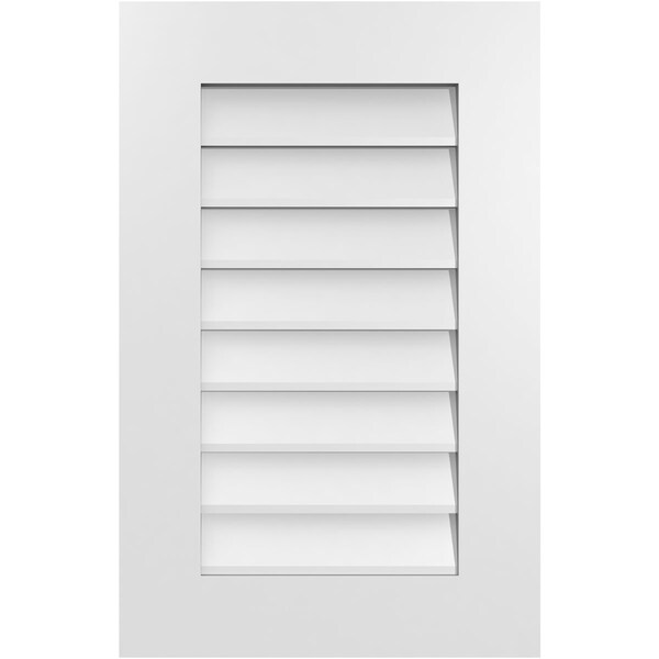 Ekena Millwork Vertical Surface Mount PVC Gable Vent: Non-Functional, w/ 3-1/2"W x 1"P Standard Frame, 18"W x 28"H - GVPVE18X2801SN