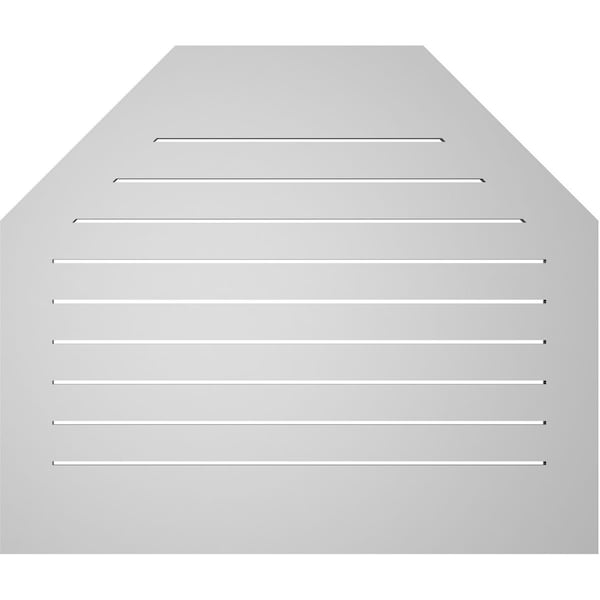 Ekena Millwork Octagonal Top Surface Mount PVC Gable Vent: Functional, w/ 3-1/2"W x 1"P Standard Frame, 40"W x 34"H - GVPOT40X3401SF