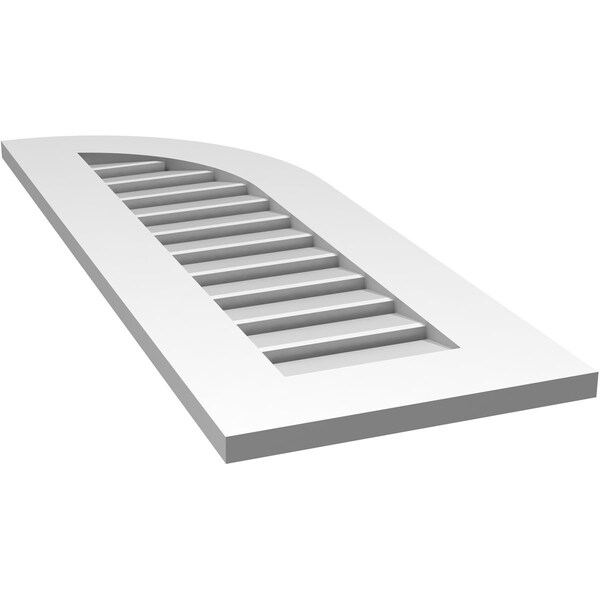 Ekena Millwork Quarter Round Top Right Surface Mount PVC Gable Vent w/ 3-1/2"W x 1"P Standard Frame, 14"W x 38"H - GVPQR14X3801SF