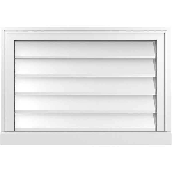 Ekena Millwork Vertical Surface Mount PVC Gable Vent w/ 2"W x 2"H , Brickmould Sill Frame, 26"W x 18"H - GVPVE26X1803SN