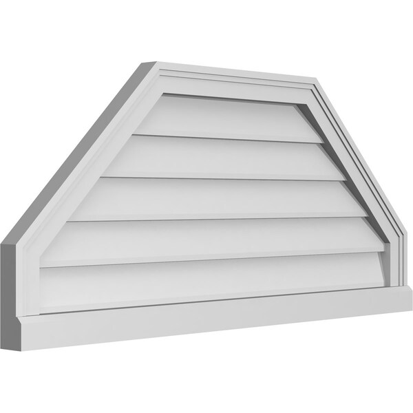 Ekena Millwork Octagonal Top Surface Mount PVC Gable Vent w/ 2"W x 2"P Brickmould Sill Frame, 40"W x 18"H - GVPOT40X1803SN