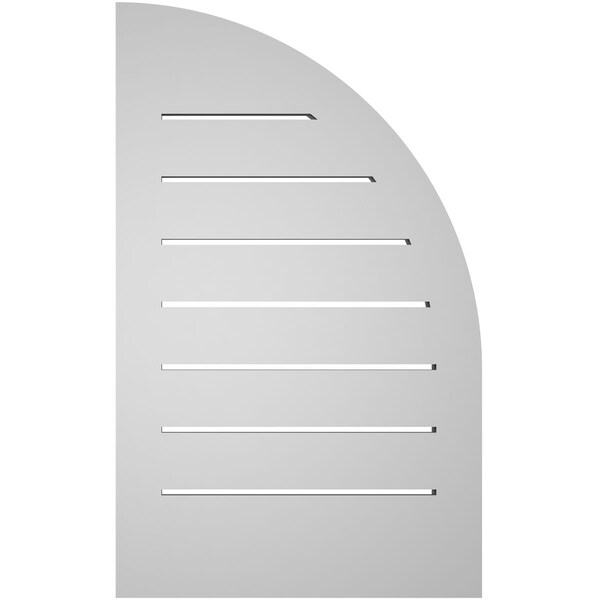 Ekena Millwork Quarter Round Top Left Surface Mount PVC Gable Vent w/ 2"W x 1-1/2"P Brickmould Frame, 16"W x 26"H - GVPQL16X2602SF