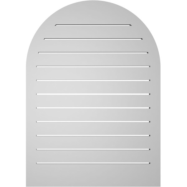 Ekena Millwork Round Top Surface Mount PVC Gable Vent: Functional, w/ 2"W x 1-1/2"P Brickmould Frame, 26"W x 36"H - GVPRT26X3602SF