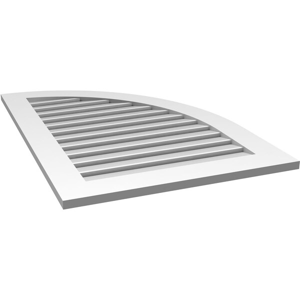 Ekena Millwork Quarter Round Top Right Surface Mount PVC Gable Vent w/ 3-1/2"W x 1"P Standard Frame, 28"W x 40"H - GVPQR28X4001SF