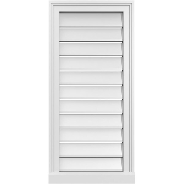 Ekena Millwork Vertical Surface Mount PVC Gable Vent: Functional, w/ 2"W x 2"P Brickmould Sill Frame, 16"W x 34"H - GVPVE16X3403SF