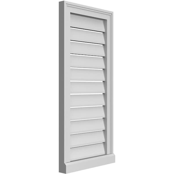 Ekena Millwork Vertical Surface Mount PVC Gable Vent: Functional, w/ 2"W x 2"P Brickmould Sill Frame, 16"W x 34"H - GVPVE16X3403SF