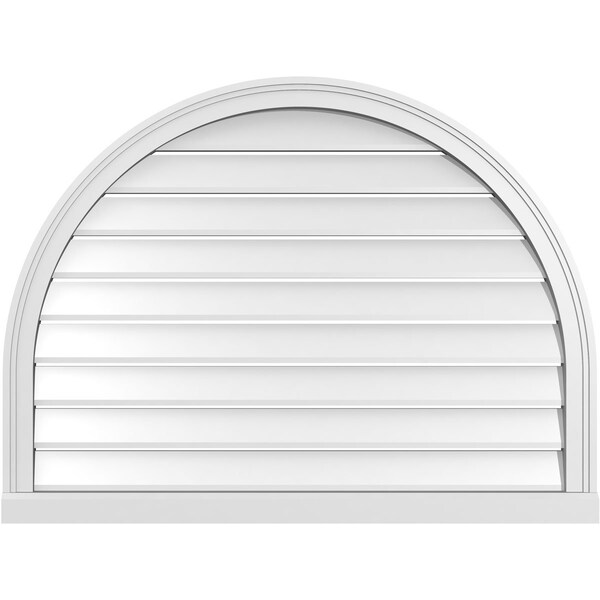 Ekena Millwork Round Top Surface Mount PVC Gable Vent: Functional, w/ 2"W x 2"P Brickmould Sill Frame, 40"W x 30"H - GVPRT40X3003SF