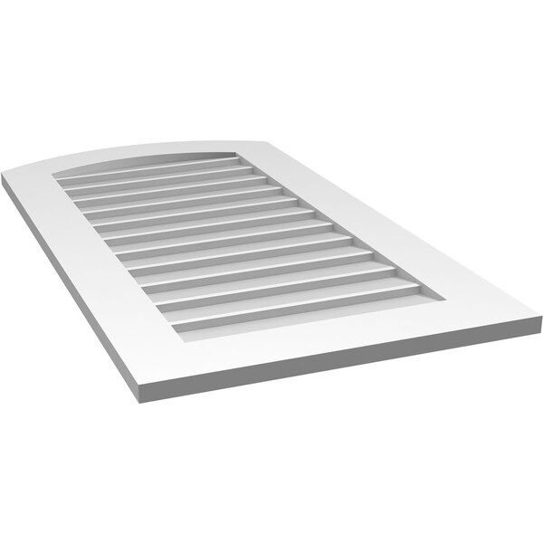 Ekena Millwork Arch Top Surface Mount PVC Gable Vent: Functional, w/ 3-1/2"W x 1"P Standard Frame, 22"W x 40"H - GVPAR22X4001SF