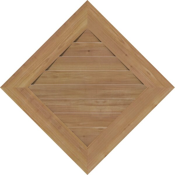 Ekena Millwork Diamond Gable Vent Non-Functional, Western Red Cedar Gable Vent w/Decorative Face Frame, 16"W x 16"H - GVWDI16X1602SDUWR