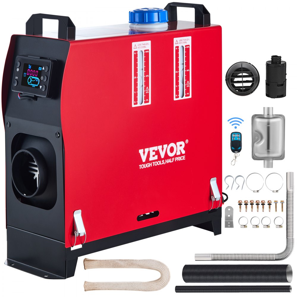 VEVOR 5KW Diesel Air Heater All in One 12V Diesel Parking Heater Silencer 5000W Diesel Heater Remote Control with LCD Switch for RV Motorhome Bus and Trailer - ZCJRQYTJ5KWDFKYJ1V0