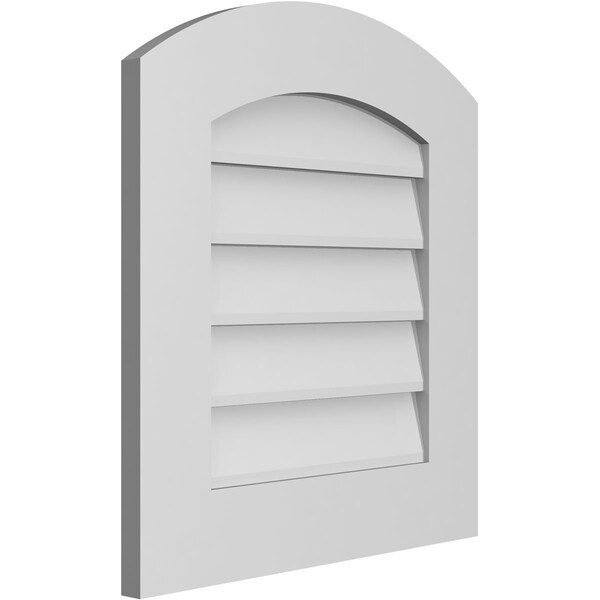 Ekena Millwork Arch Top Surface Mount PVC Gable Vent: Functional, w/ 3-1/2"W x 1"P Standard Frame, 20"W x 22"H - GVPAR20X2201SF