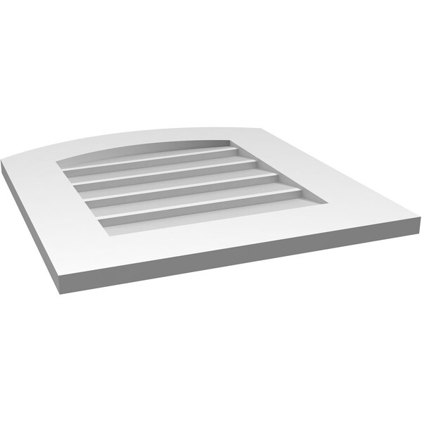 Ekena Millwork Arch Top Surface Mount PVC Gable Vent: Functional, w/ 3-1/2"W x 1"P Standard Frame, 20"W x 22"H - GVPAR20X2201SF