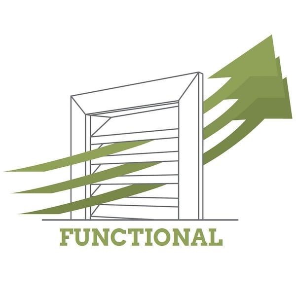 Ekena Millwork Round Top Gable Vent Primed, Functional, Pine Gable Vent w/ Brick Mould Face Frame, 12"W x 26"H - GVWRT12X2600SFPPI