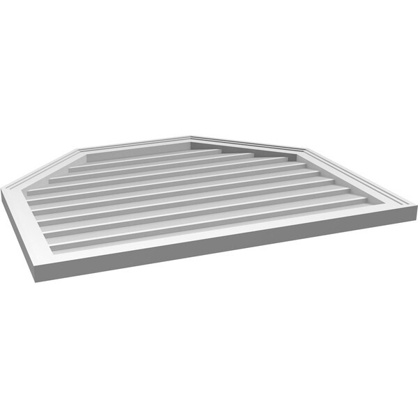 Ekena Millwork Octagonal Top Surface Mount PVC Gable Vent w/ 2"W x 1-1/2"P Brickmould Frame, 36"W x 30"H - GVPOT36X3002SN