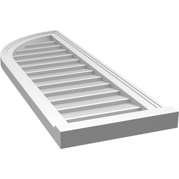 Ekena Millwork Quarter Round Top Left Surface Mount PVC Gable Vent w/ 2"W x 2"P Brickmould Sill Frame, 14"W x 40"H - GVPQL14X4003SN