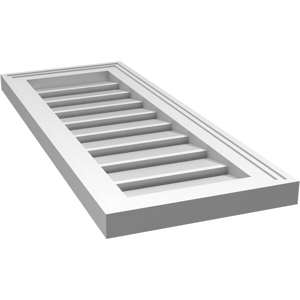 Ekena Millwork Vertical Surface Mount PVC Gable Vent: Functional, w/ 2"W x 1-1/2"P Brickmould Frame, 12"W x 30"H - GVPVE12X3002SF
