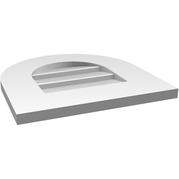 Ekena Millwork Round Top Surface Mount PVC Gable Vent: Non-Functional, w/ 3-1/2"W x 1"P Standard Frame, 16"W x 16"H - GVPRT16X1601SN