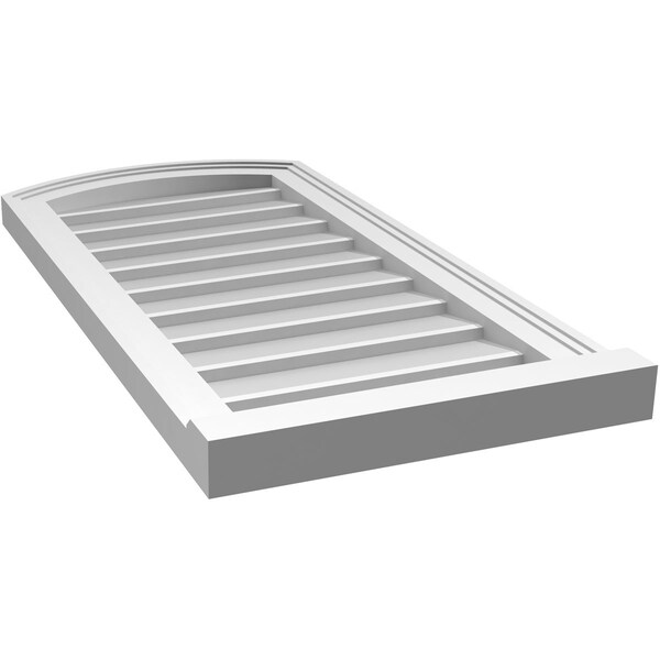 Ekena Millwork Arch Top Surface Mount PVC Gable Vent: Functional, w/ 2"W x 2"P Brickmould Sill Frame, 16"W x 32"H - GVPAR16X3203SF